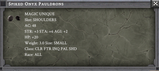SPIKED ONYX PAULDRONS item card